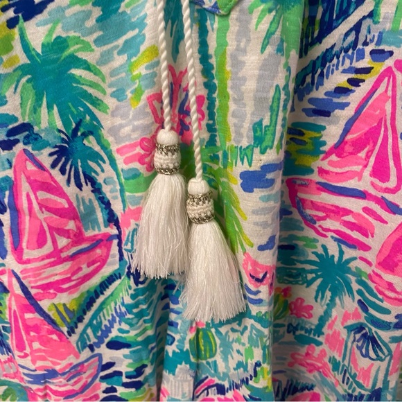 Lilly Pulitzer EUC Salt In The Air Del Lago Tunic Top Size Medium - Picture 4 of 6